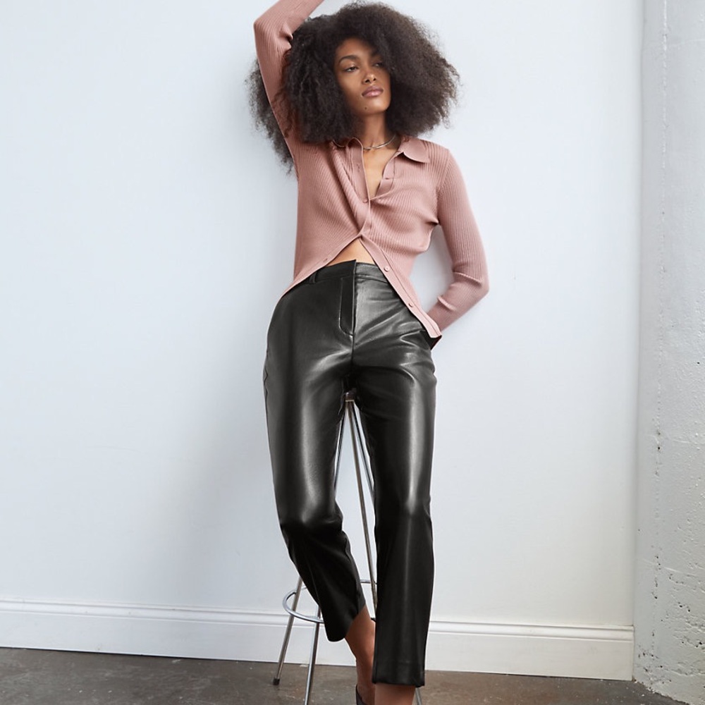 Vegan Leather Aritzia Babaton Command Cropped Pants (Size 2)